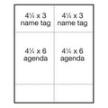 Classic Vertical Paper Agenda/ Name Badge Insert - Blank (4 1/4"x6")